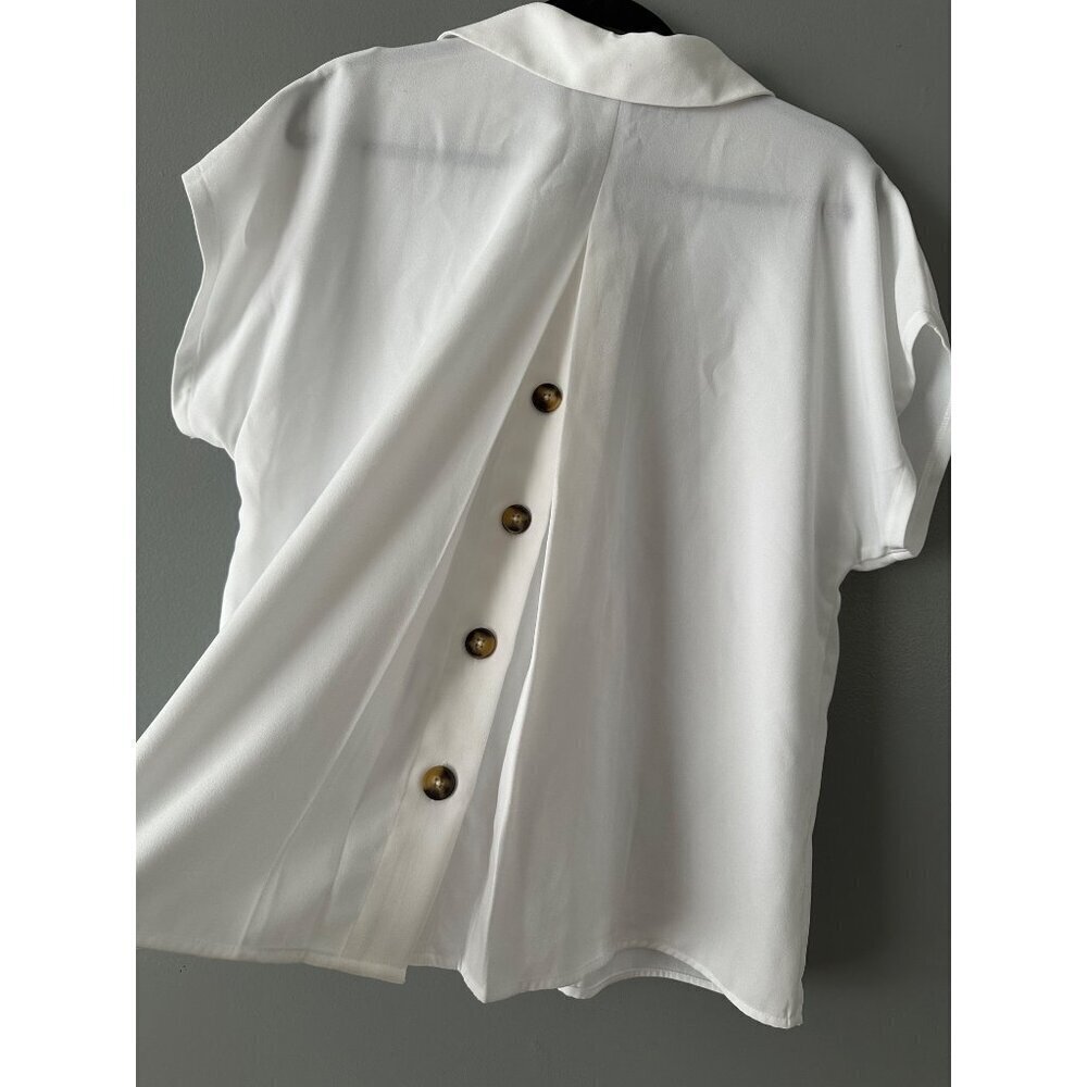 Worthington Women's Short Sleeve Flowy Top Fairycore Summer Top lightweight Y2K - Picture 8 of 9